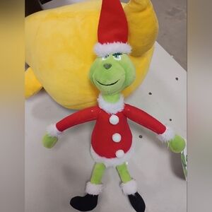 Holiday Green Plush Toy Dr Seuss The Grinch in Red Santa Outfit